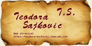 Teodora Šajković vizit kartica